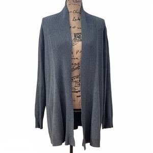 Hayden Park Dark Grey Long Open Cardigan Size S